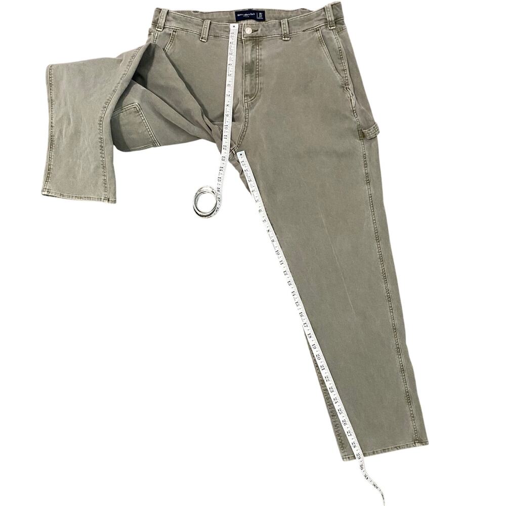 Abercrombie & Fitch Carpenter Pants 36x29 Olive Green Workwear Canvas - Picture 7 of 9